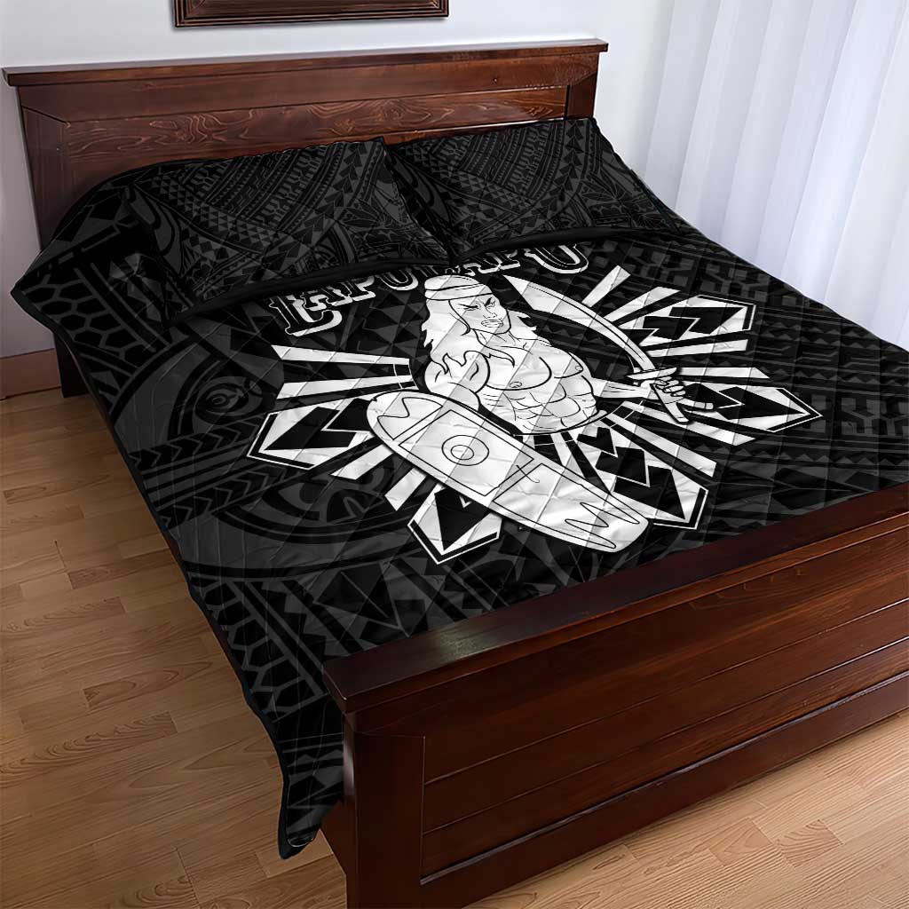 Philippines Tribal Quilt Bed Set King Lapu Lapu Black Version LT05 - Polynesian Pride