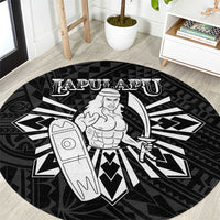 Philippines Tribal Round Carpet King Lapu Lapu Black Version LT05 Black - Polynesian Pride