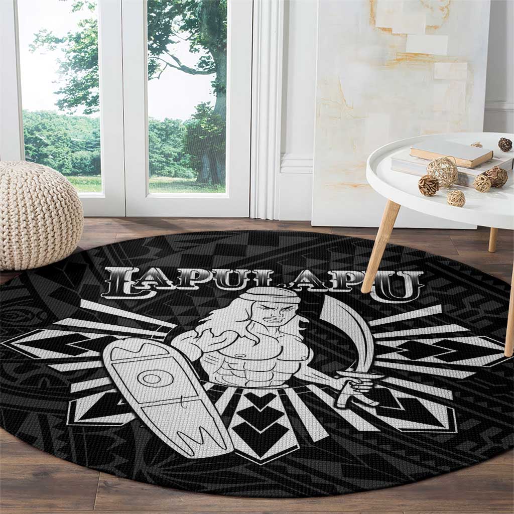 Philippines Tribal Round Carpet King Lapu Lapu Black Version LT05 - Polynesian Pride