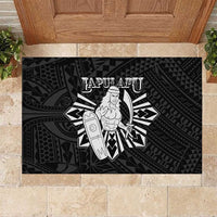 Philippines Tribal Rubber Doormat King Lapu Lapu Black Version LT05 Black - Polynesian Pride