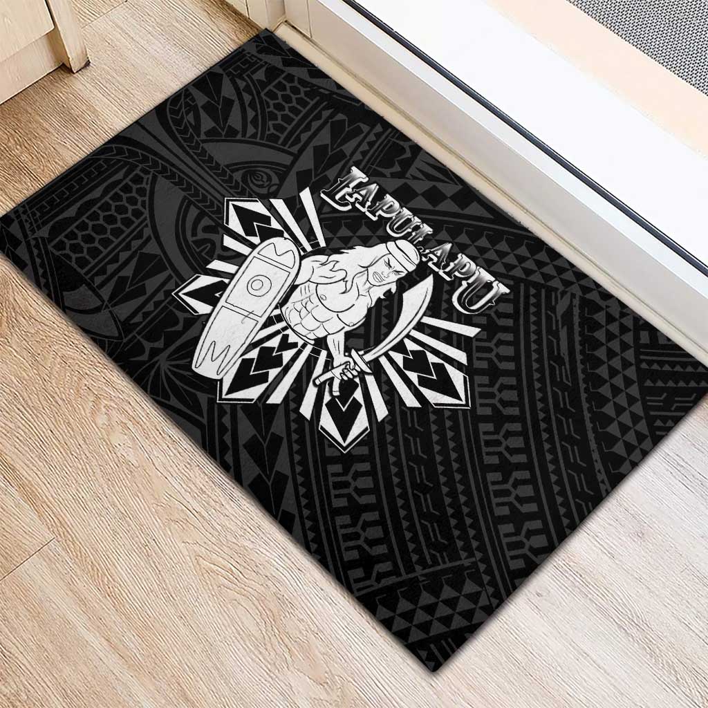 Philippines Tribal Rubber Doormat King Lapu Lapu Black Version LT05 - Polynesian Pride