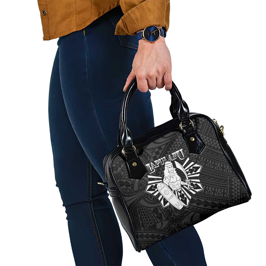 Philippines Tribal Shoulder Handbag King Lapu Lapu Black Version LT05 - Polynesian Pride