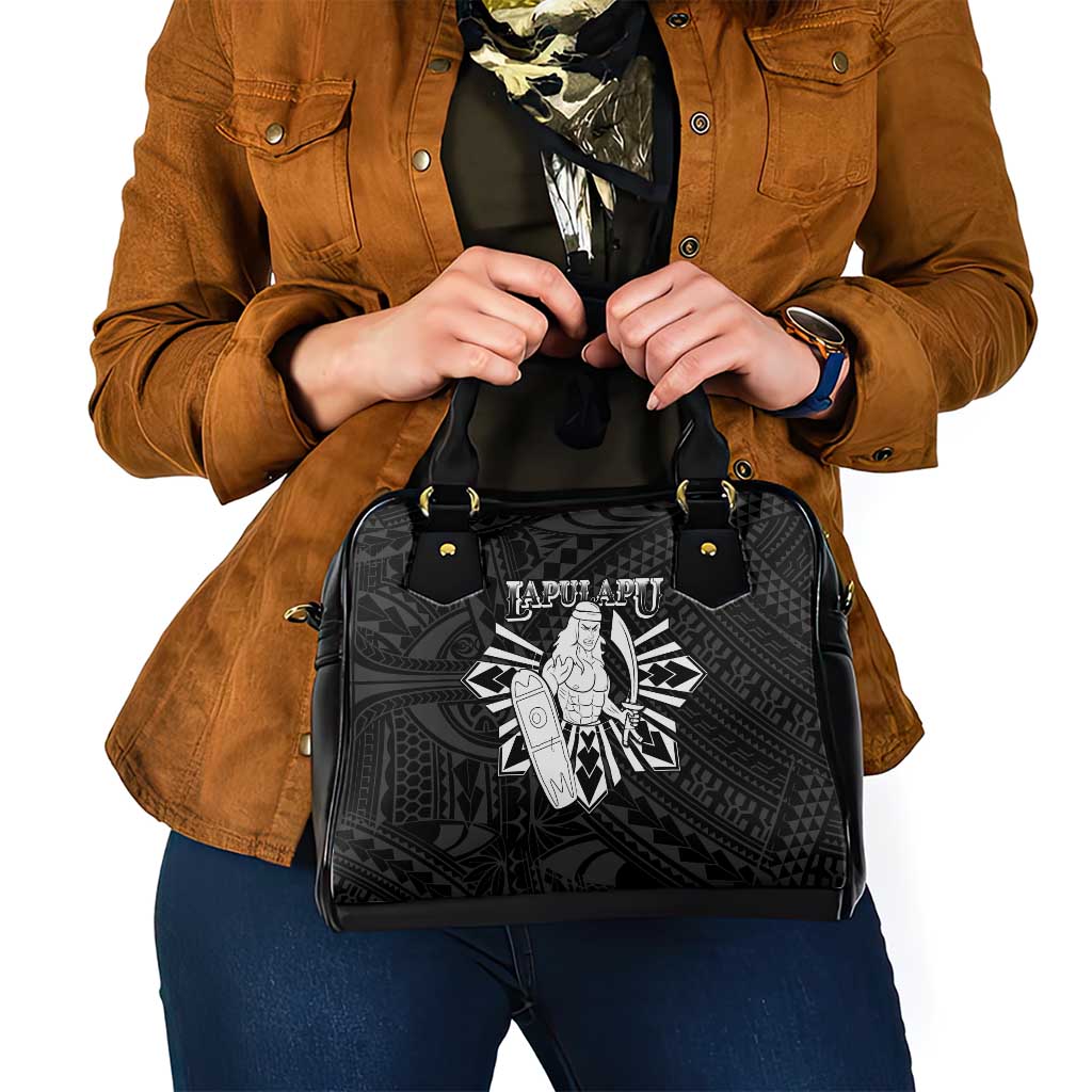 Philippines Tribal Shoulder Handbag King Lapu Lapu Black Version LT05 - Polynesian Pride