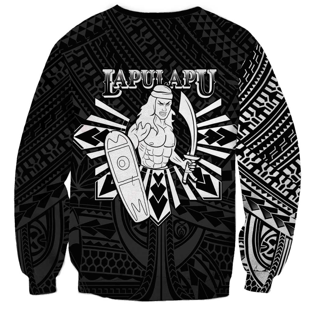 Philippines Tribal Sweatshirt King Lapu Lapu Black Version LT05 - Polynesian Pride