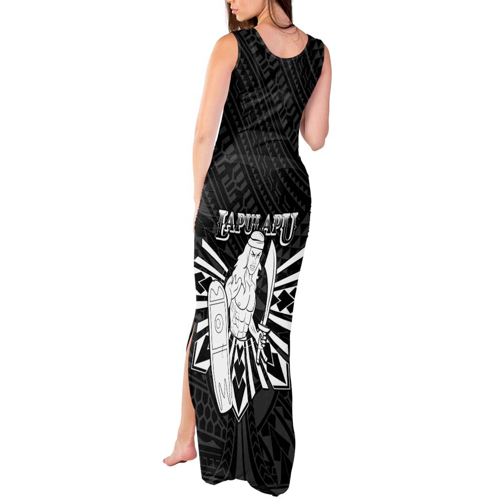Philippines Tribal Tank Maxi Dress King Lapu Lapu Black Version LT05 - Polynesian Pride