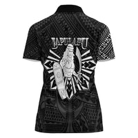 Philippines Tribal Women Polo Shirt King Lapu Lapu Black Version LT05 - Polynesian Pride