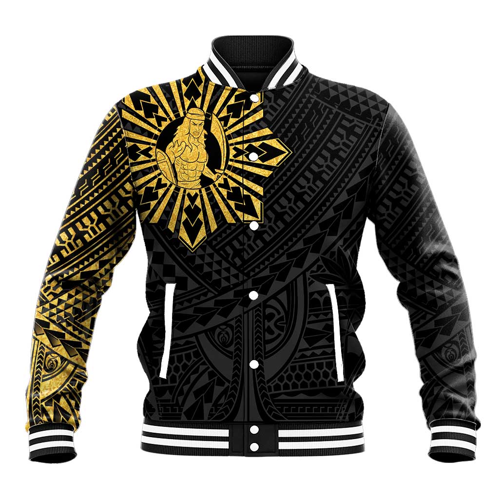 Philippines Tribal Baseball Jacket King Lapu Lapu Gold Version LT05 Unisex Gold - Polynesian Pride