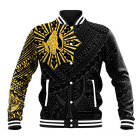Philippines Tribal Baseball Jacket King Lapu Lapu Gold Version LT05 Unisex Gold - Polynesian Pride