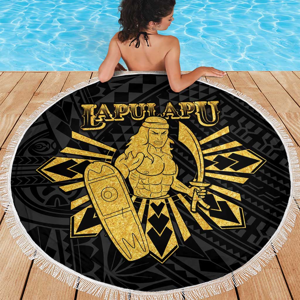 Philippines Tribal Beach Blanket King Lapu Lapu Gold Version LT05 - Polynesian Pride