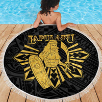 Philippines Tribal Beach Blanket King Lapu Lapu Gold Version LT05 - Polynesian Pride