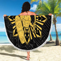 Philippines Tribal Beach Blanket King Lapu Lapu Gold Version LT05 - Polynesian Pride