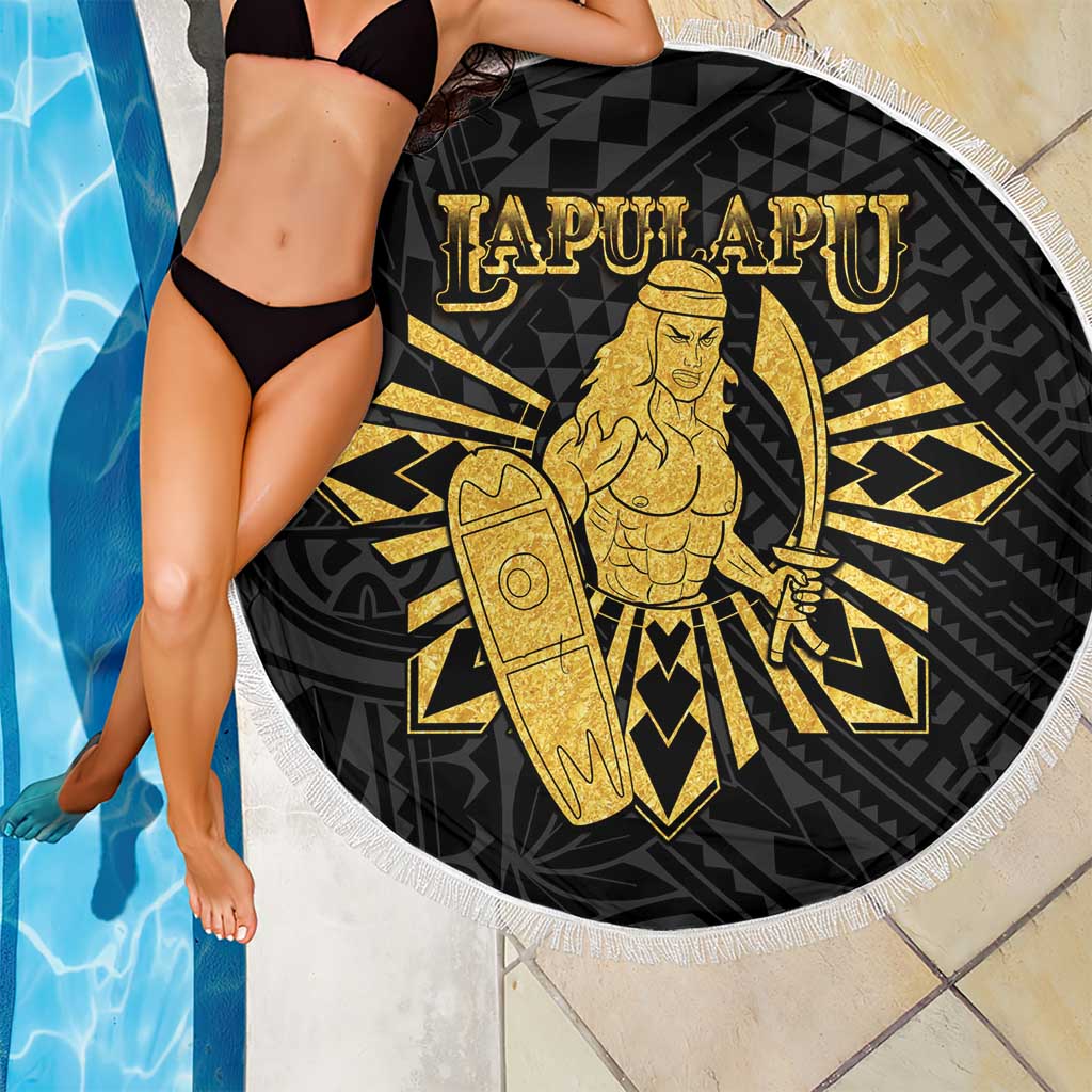 Philippines Tribal Beach Blanket King Lapu Lapu Gold Version LT05 - Polynesian Pride