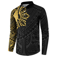 Philippines Tribal Button Sweatshirt King Lapu Lapu Gold Version LT05 - Polynesian Pride