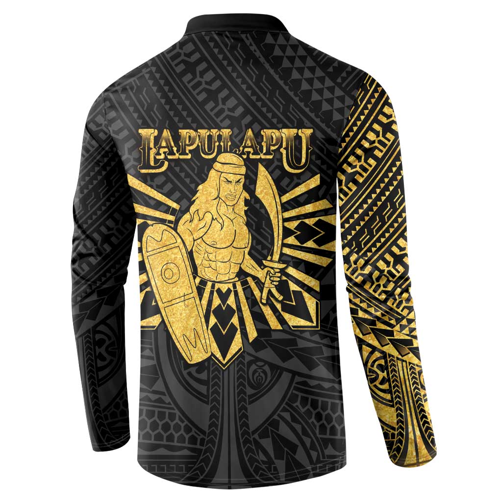 Philippines Tribal Button Sweatshirt King Lapu Lapu Gold Version LT05 - Polynesian Pride