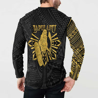 Philippines Tribal Button Sweatshirt King Lapu Lapu Gold Version LT05 - Polynesian Pride