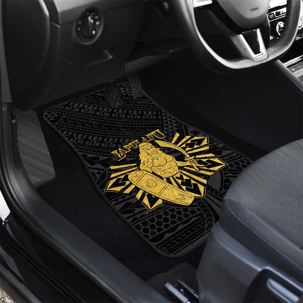Philippines Tribal Car Mats King Lapu Lapu Gold Version LT05 - Polynesian Pride