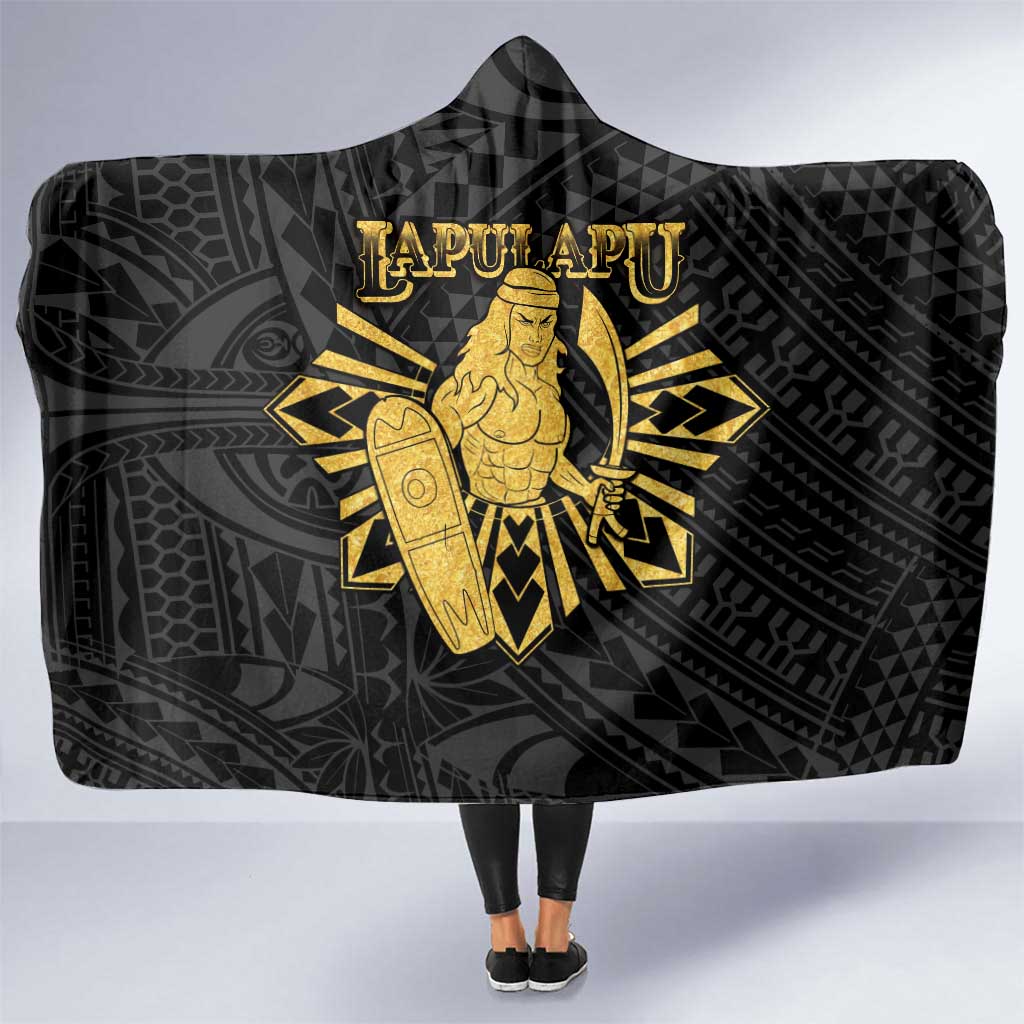 Philippines Tribal Hooded Blanket King Lapu Lapu Gold Version LT05 One Size Gold - Polynesian Pride