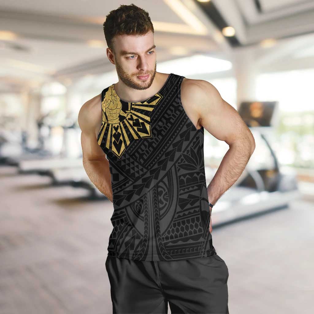 Philippines Tribal Men Tank Top King Lapu Lapu Gold Version LT05 Gold - Polynesian Pride