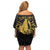 Philippines Tribal Off Shoulder Short Dress King Lapu Lapu Gold Version