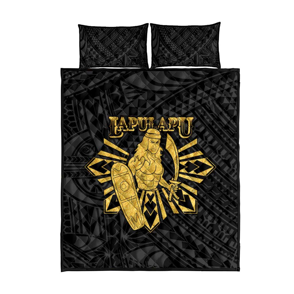 Philippines Tribal Quilt Bed Set King Lapu Lapu Gold Version LT05 - Polynesian Pride