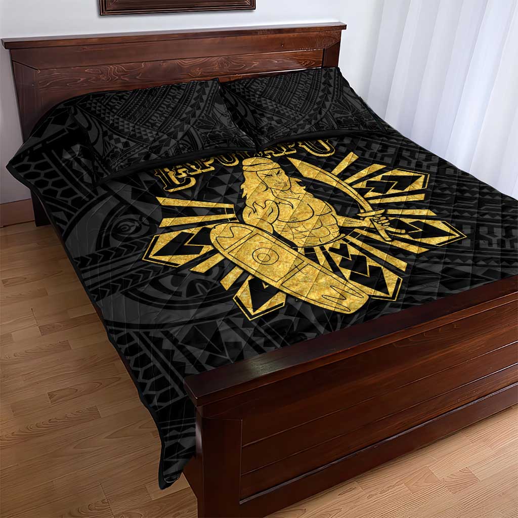Philippines Tribal Quilt Bed Set King Lapu Lapu Gold Version LT05 - Polynesian Pride