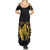 Philippines Tribal Summer Maxi Dress King Lapu Lapu Gold Version