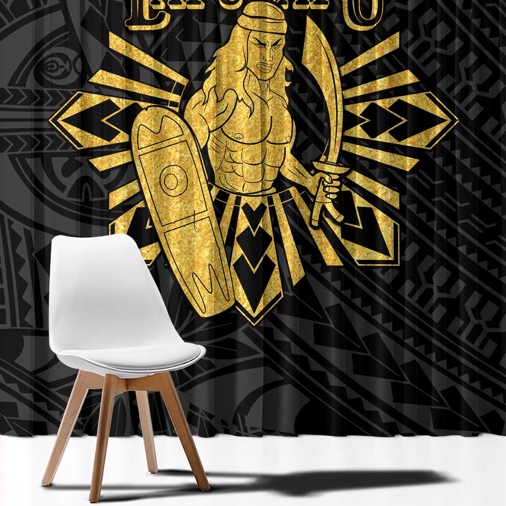 Philippines Tribal Window Curtain King Lapu Lapu Gold Version LT05 - Polynesian Pride