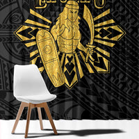 Philippines Tribal Window Curtain King Lapu Lapu Gold Version LT05 - Polynesian Pride