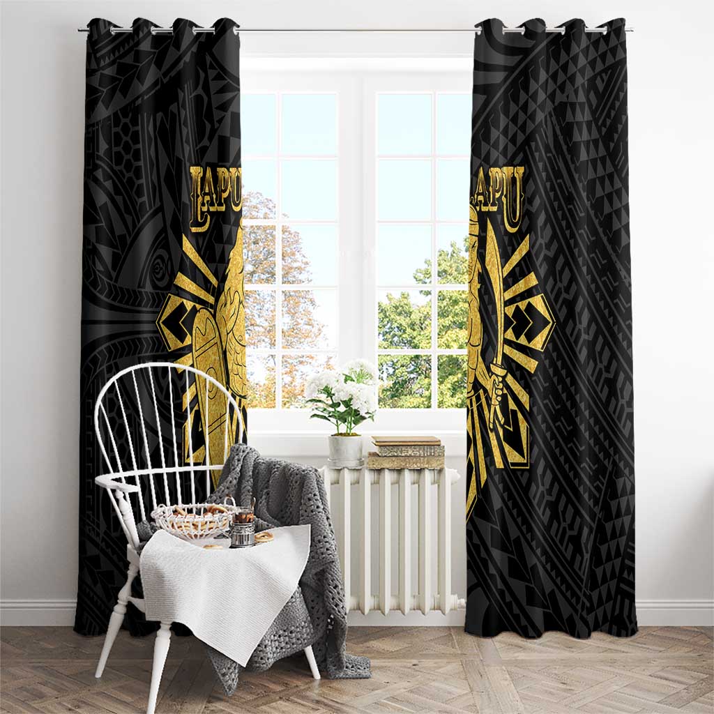 Philippines Tribal Window Curtain King Lapu Lapu Gold Version LT05 - Polynesian Pride