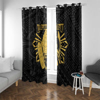 Philippines Tribal Window Curtain King Lapu Lapu Gold Version LT05 With Grommets Gold - Polynesian Pride