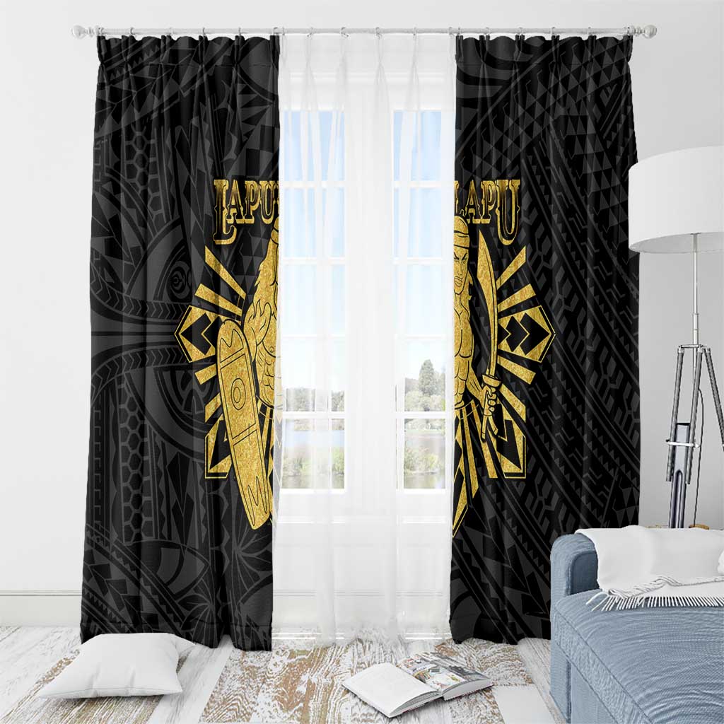 Philippines Tribal Window Curtain King Lapu Lapu Gold Version LT05 - Polynesian Pride