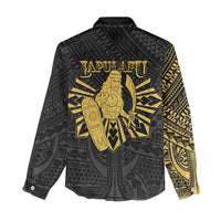 Philippines Tribal Women Casual Shirt King Lapu Lapu Gold Version LT05 - Polynesian Pride