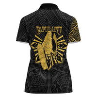 Philippines Tribal Women Polo Shirt King Lapu Lapu Gold Version LT05 - Polynesian Pride