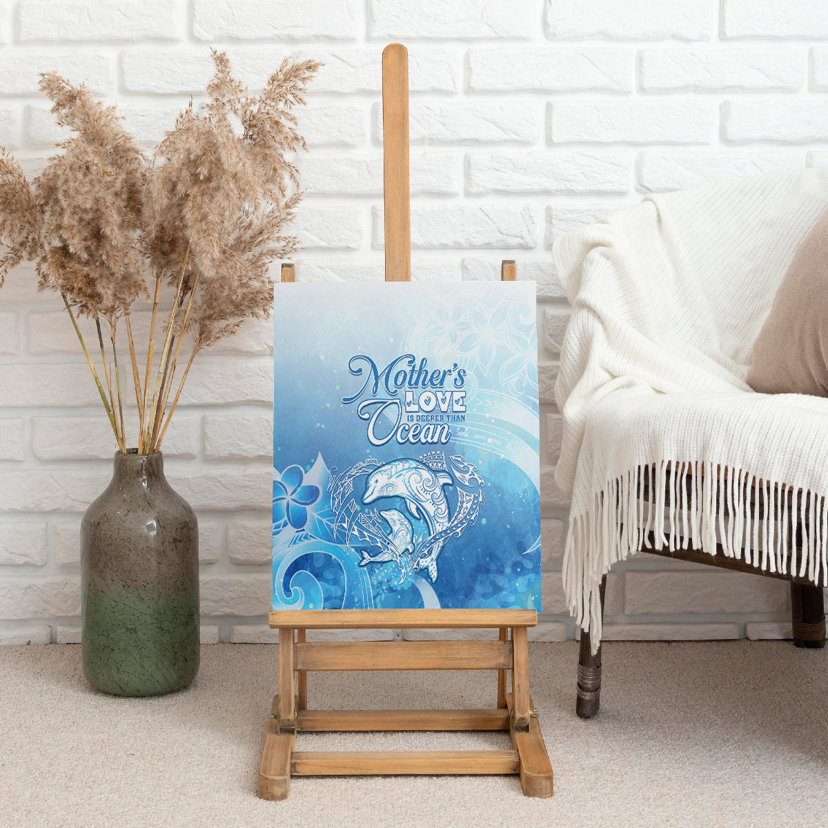 Mother's Love Is Deeper Than Ocean Canvas Wall Art Polynesian Style LT05 - Polynesian Pride