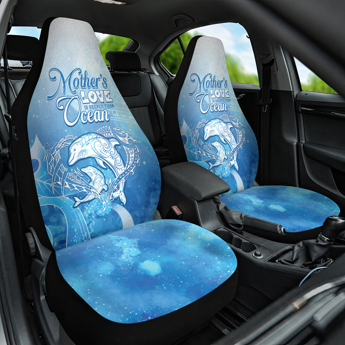Mother's Love Is Deeper Than Ocean Car Seat Cover Polynesian Style LT05 One Size Blue - Polynesian Pride