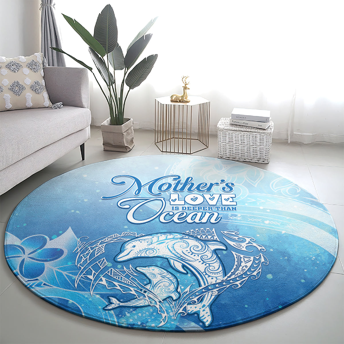 Mother's Love Is Deeper Than Ocean Round Carpet Polynesian Style LT05 - Polynesian Pride