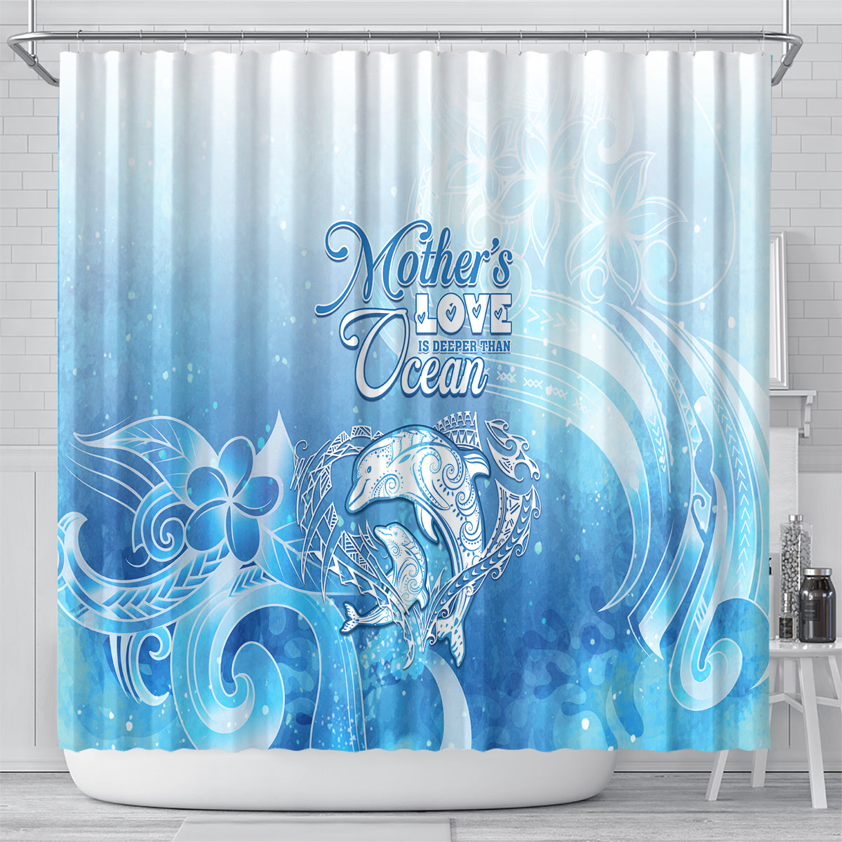 Mother's Love Is Deeper Than Ocean Shower Curtain Polynesian Style LT05 - Polynesian Pride