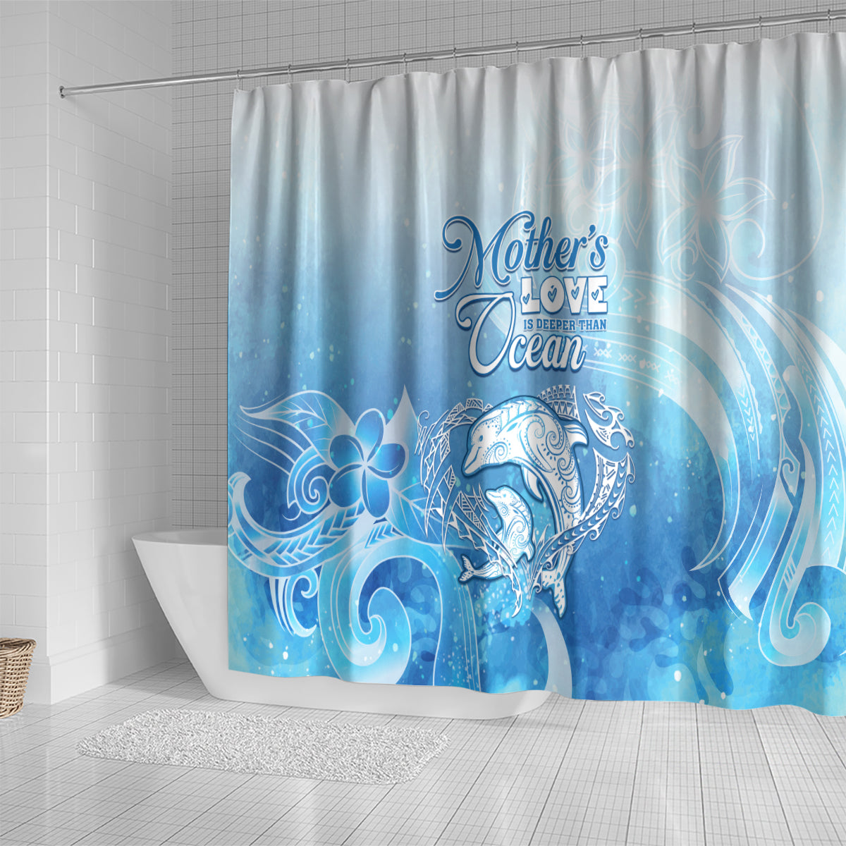 Mother's Love Is Deeper Than Ocean Shower Curtain Polynesian Style LT05 - Polynesian Pride