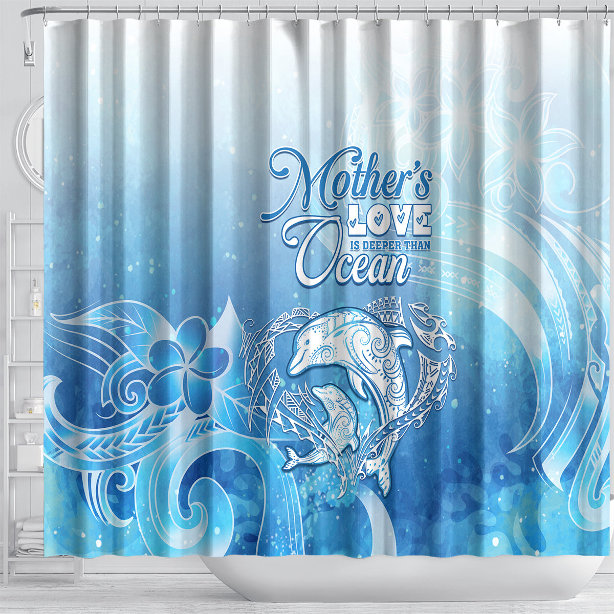 Mother's Love Is Deeper Than Ocean Shower Curtain Polynesian Style LT05 - Polynesian Pride