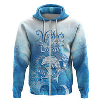 Mother's Love Is Deeper Than Ocean Zip Hoodie Polynesian Style LT05 Zip Hoodie Blue - Polynesian Pride