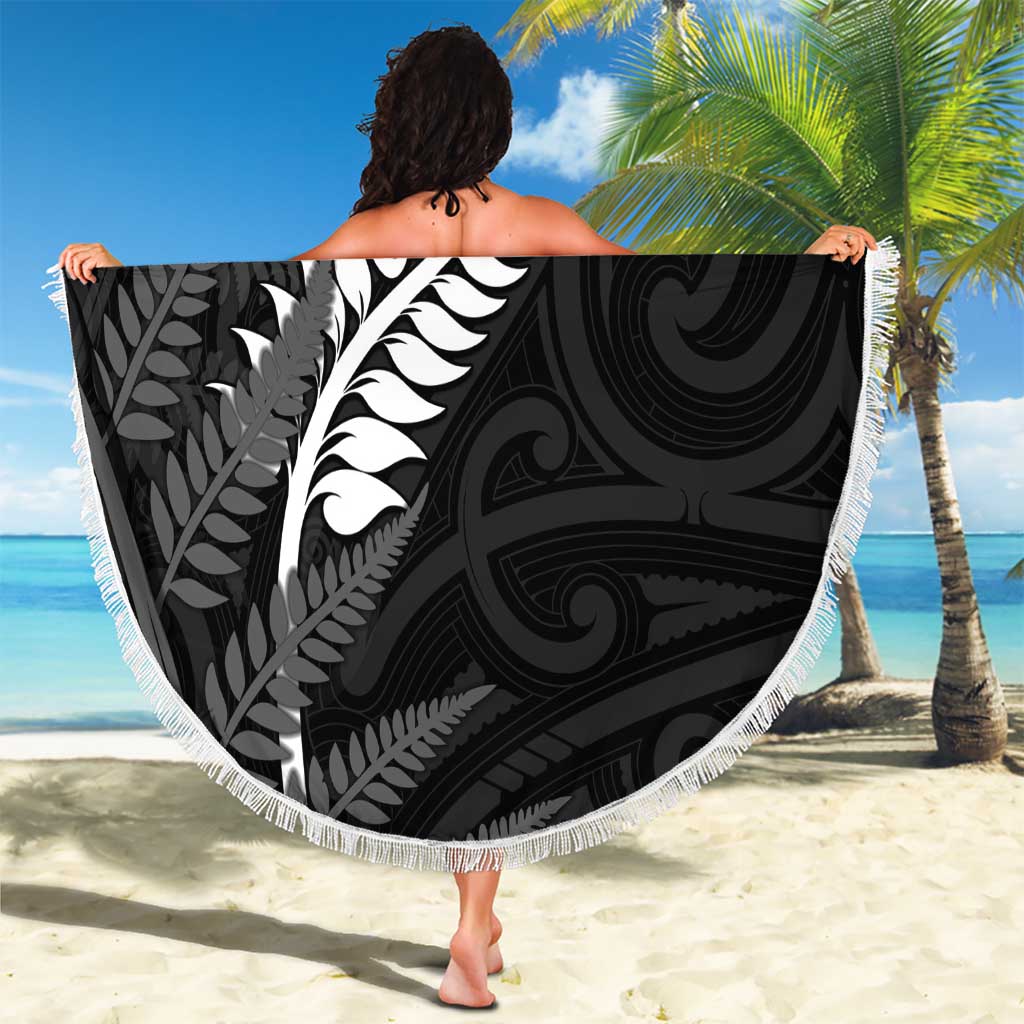 New Zealand Chur Bro Beach Blanket Maori Koru With Silver Fern LT05 - Polynesian Pride