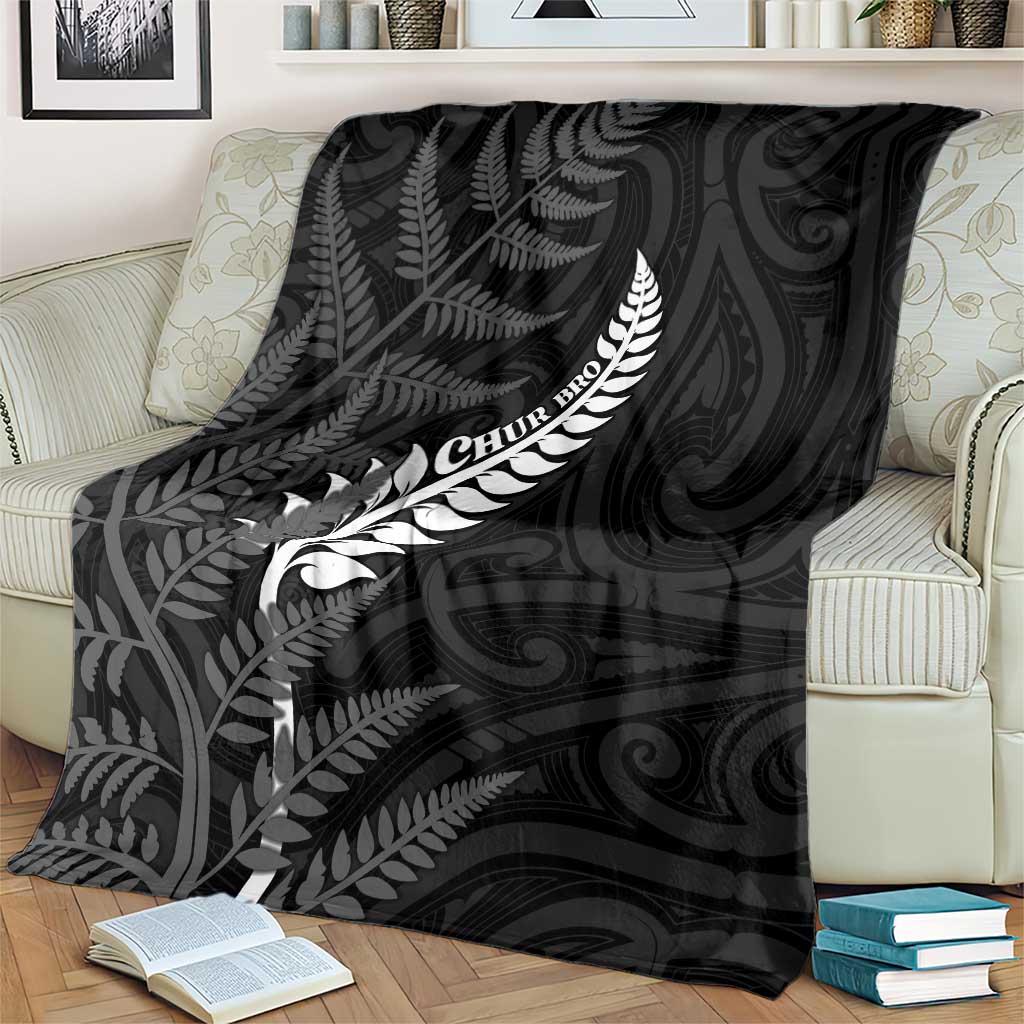 New Zealand Chur Bro Blanket Maori Koru With Silver Fern LT05 - Polynesian Pride