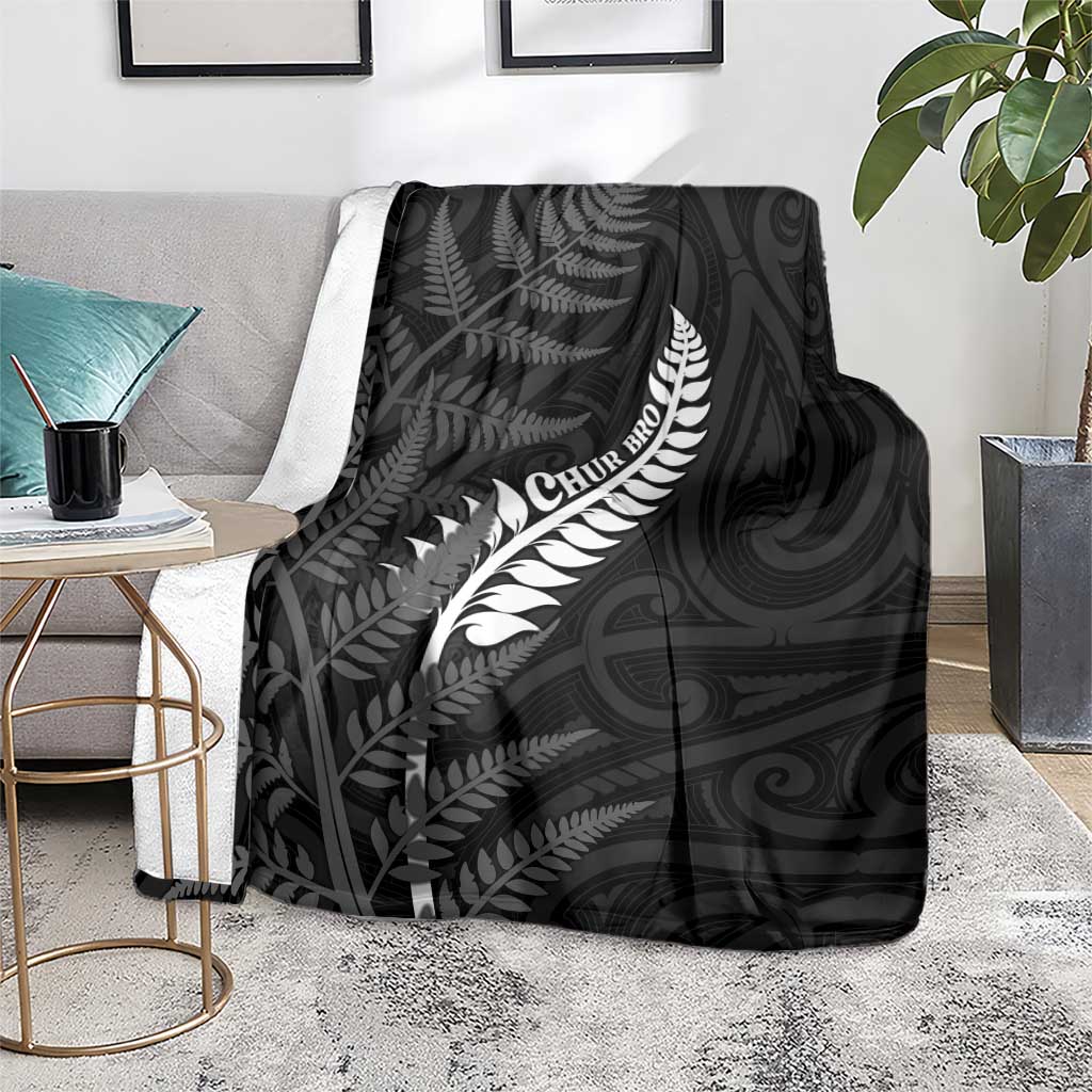 New Zealand Chur Bro Blanket Maori Koru With Silver Fern LT05 - Polynesian Pride