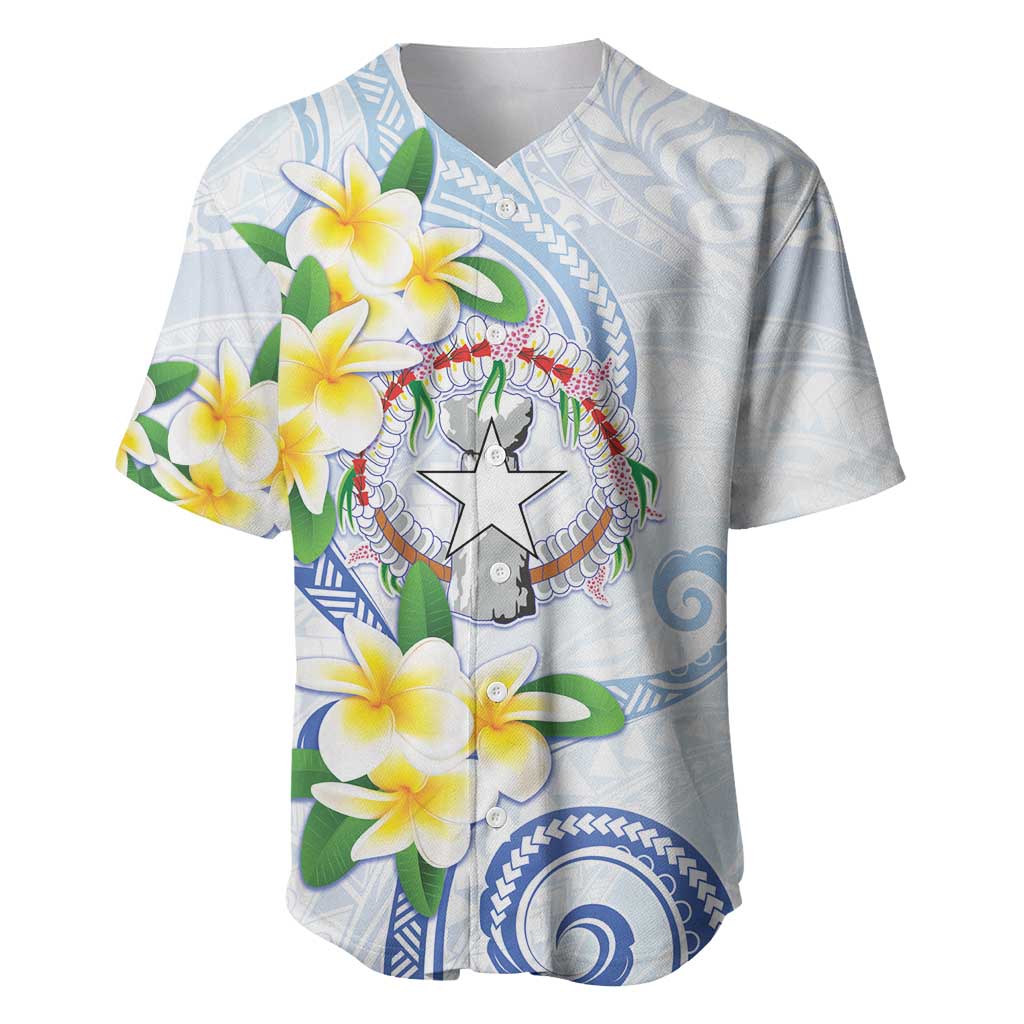 Northern Mariana Islands Chamorro Baseball Jersey Plumeria Curves Style White Version LT05 White - Polynesian Pride