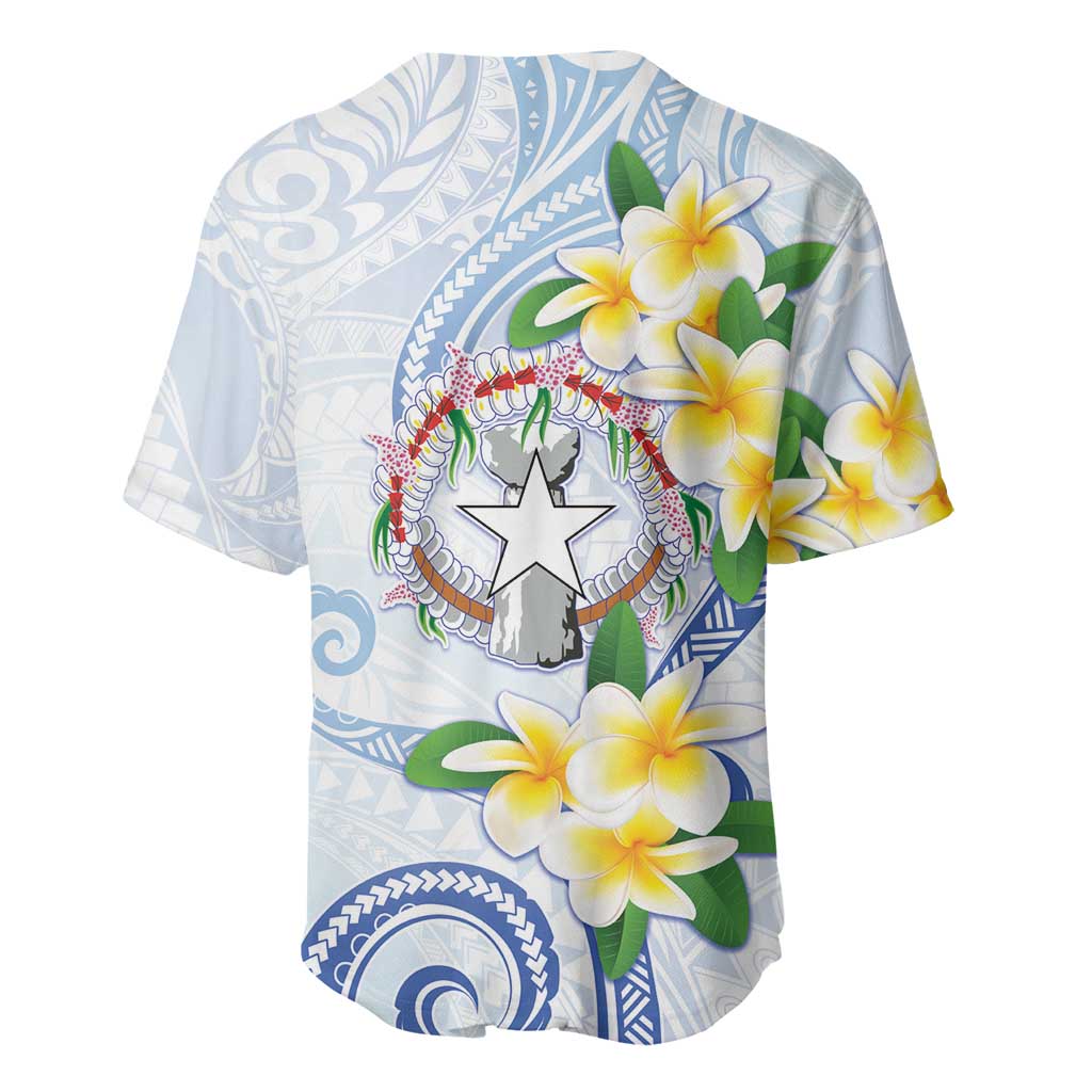 Northern Mariana Islands Chamorro Baseball Jersey Plumeria Curves Style White Version LT05 - Polynesian Pride