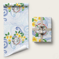 Northern Mariana Islands Chamorro Wrapping Paper Plumeria Curves Style White Version LT05 58" × 23" White - Polynesian Pride
