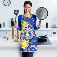 Northern Mariana Islands Chamorro Apron Plumeria Curves Style Navy Version LT05 - Polynesian Pride