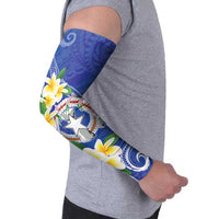 Northern Mariana Islands Chamorro Arm Sleeves Plumeria Curves Style Navy Version LT05 - Polynesian Pride