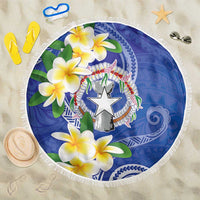 Northern Mariana Islands Chamorro Beach Blanket Plumeria Curves Style Navy Version LT05 One Size 150cm Navy - Polynesian Pride