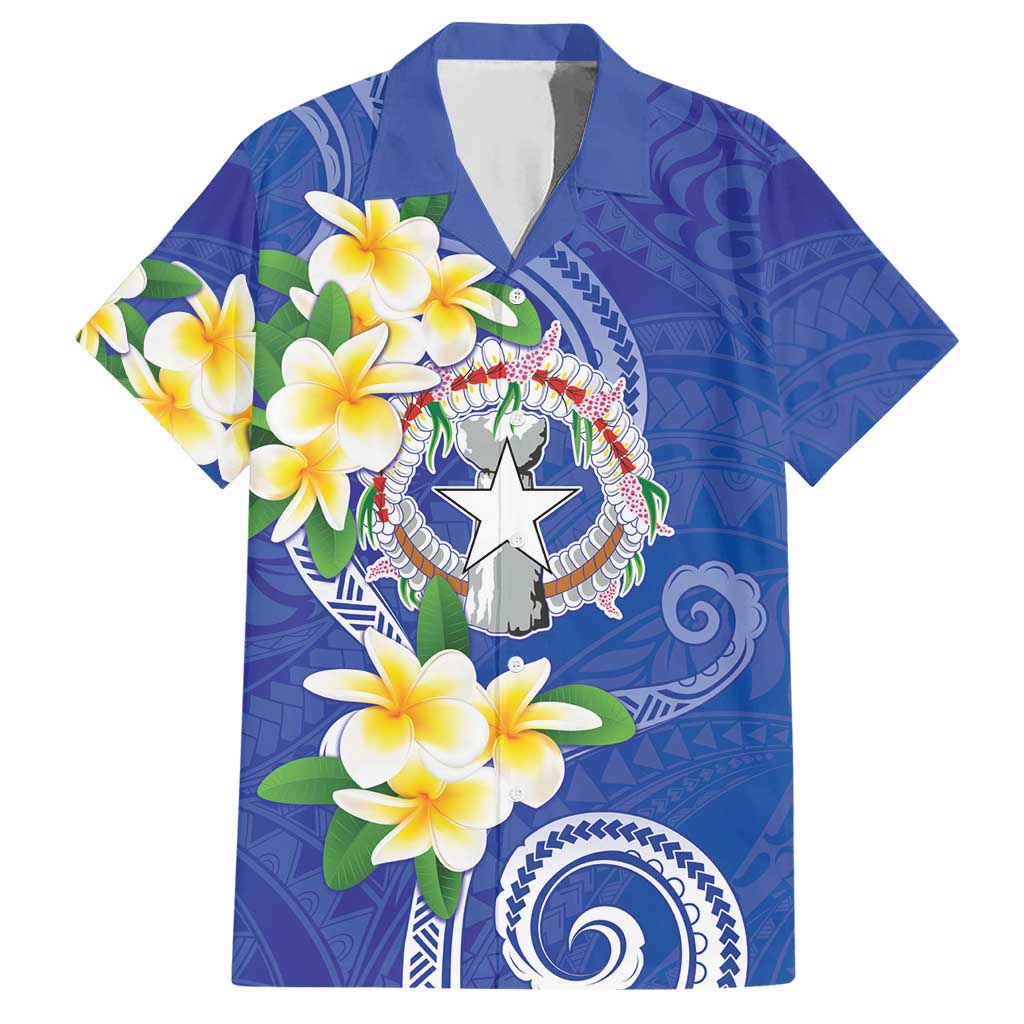 Northern Mariana Islands Chamorro Hawaiian Shirt Plumeria Curves Style Navy Version LT05 Navy - Polynesian Pride
